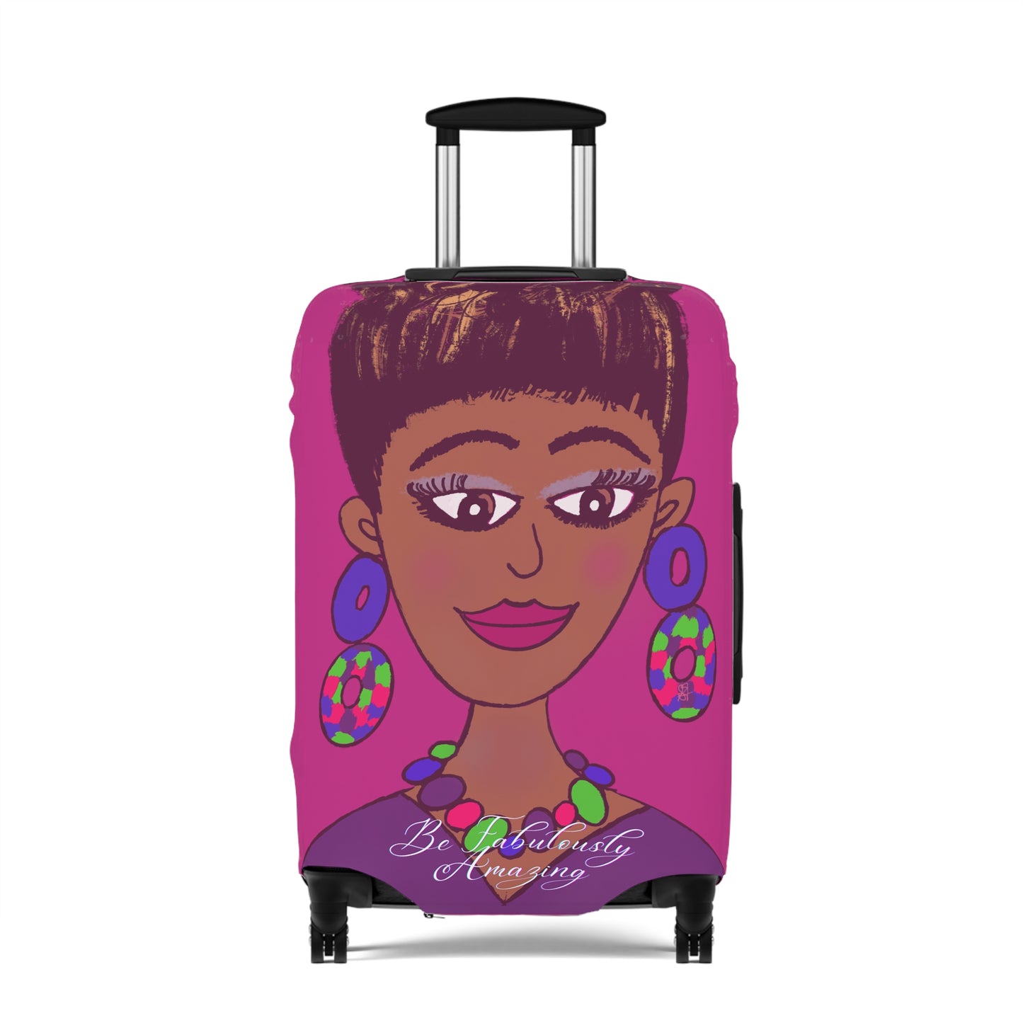 Be Fabulously Amazing Luggage Cover by The Artsy Girl