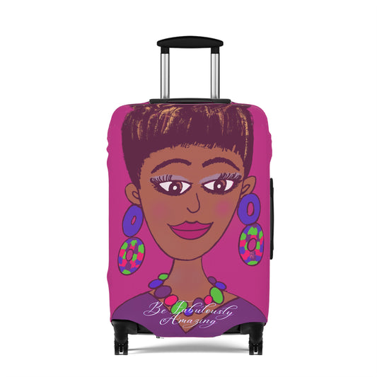 Be Fabulously Amazing Luggage Cover by The Artsy Girl