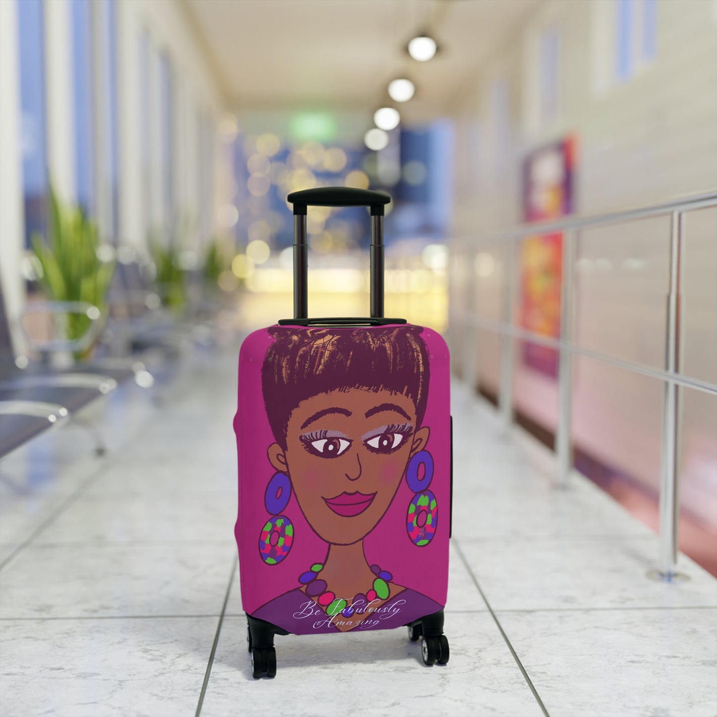 Be Fabulously Amazing Luggage Cover by The Artsy Girl