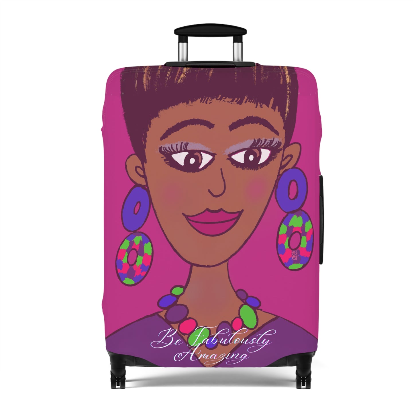 Be Fabulously Amazing Luggage Cover by The Artsy Girl
