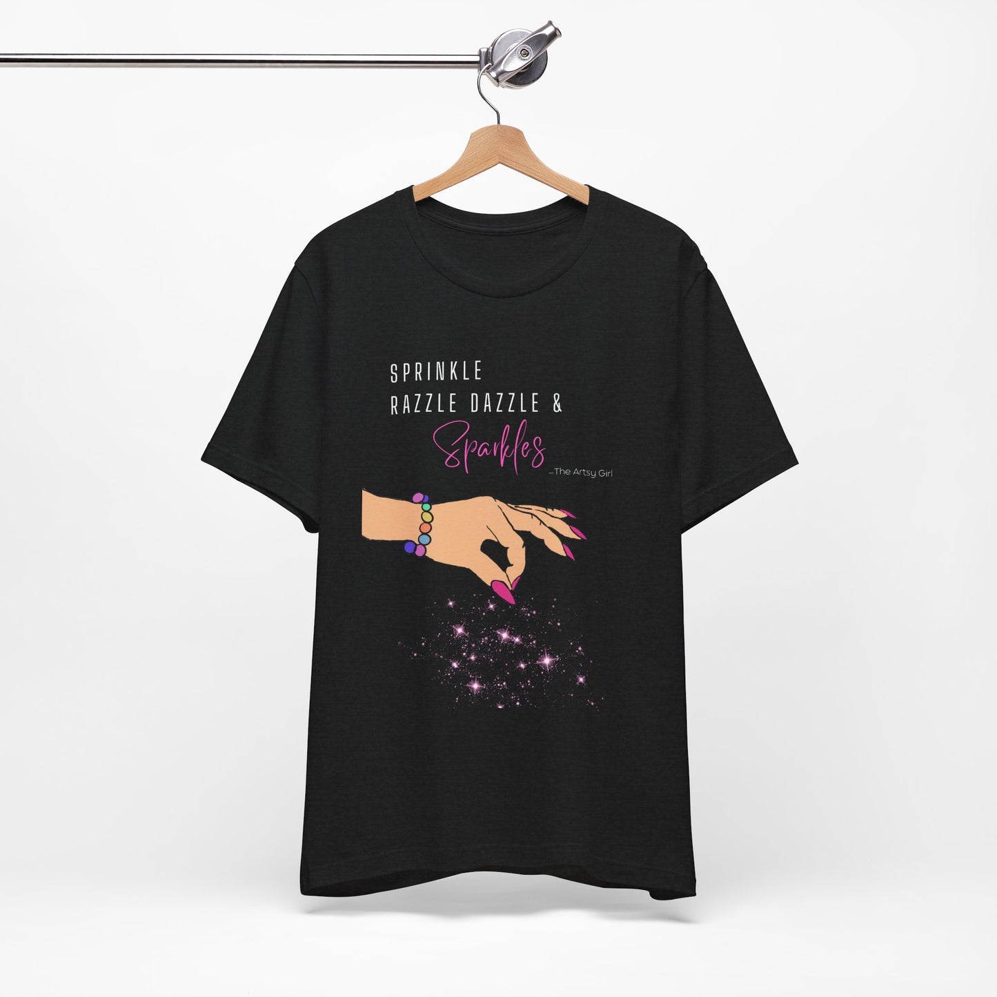 Sprinkle Razzle Dazzle & Sparkles (Light Color Hand) Jersey Short Sleeve Tee