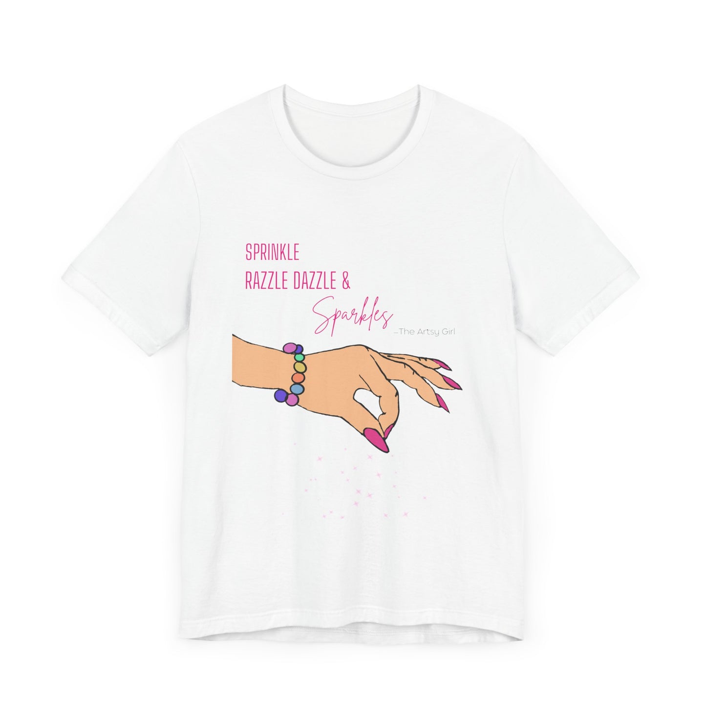 Sprinkle Razzle Dazzle & Sparkles (Light Color Hand) Jersey Short Sleeve Tee