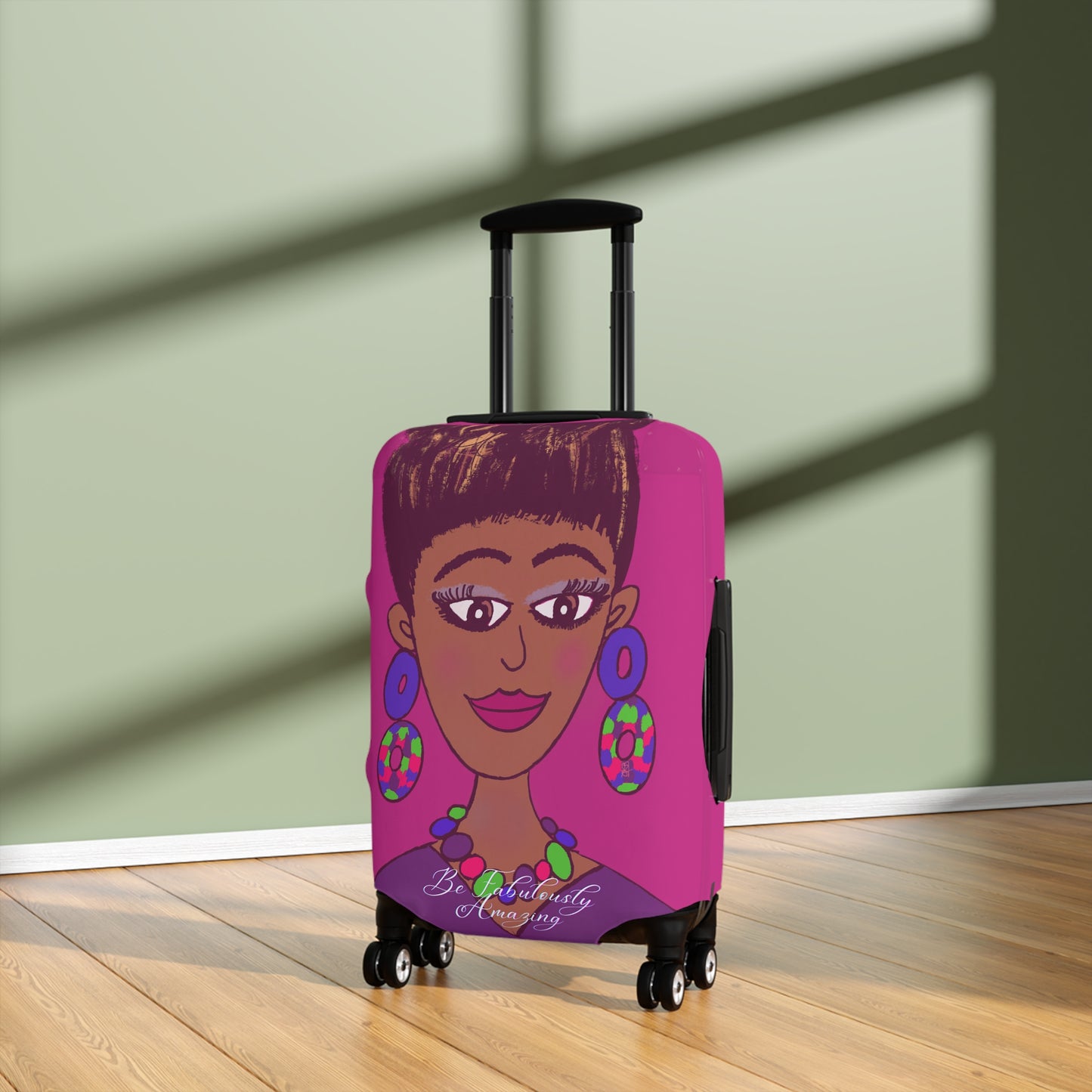 Be Fabulously Amazing Luggage Cover by The Artsy Girl