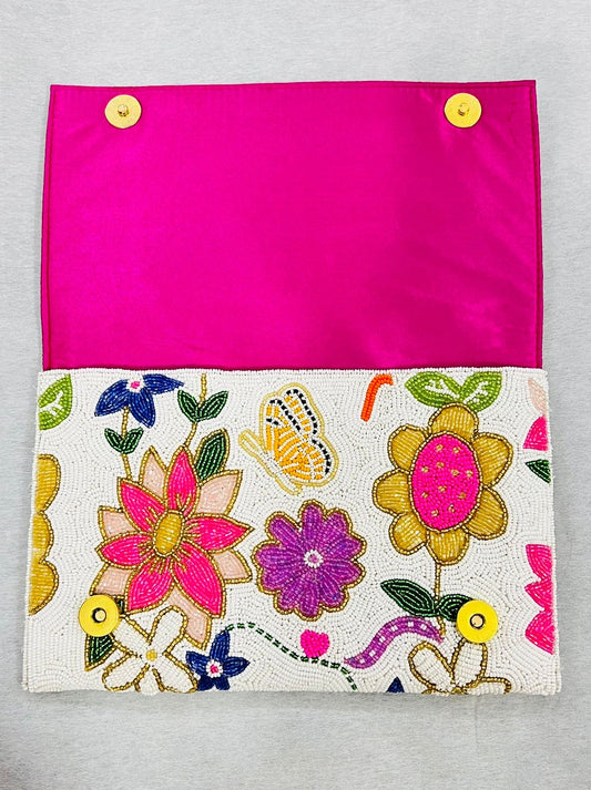 Fechtig in Bloom Beaded Clutch