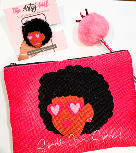 Pop Out & Sparkle Phone Grip (Lil Miss Me • Brown)