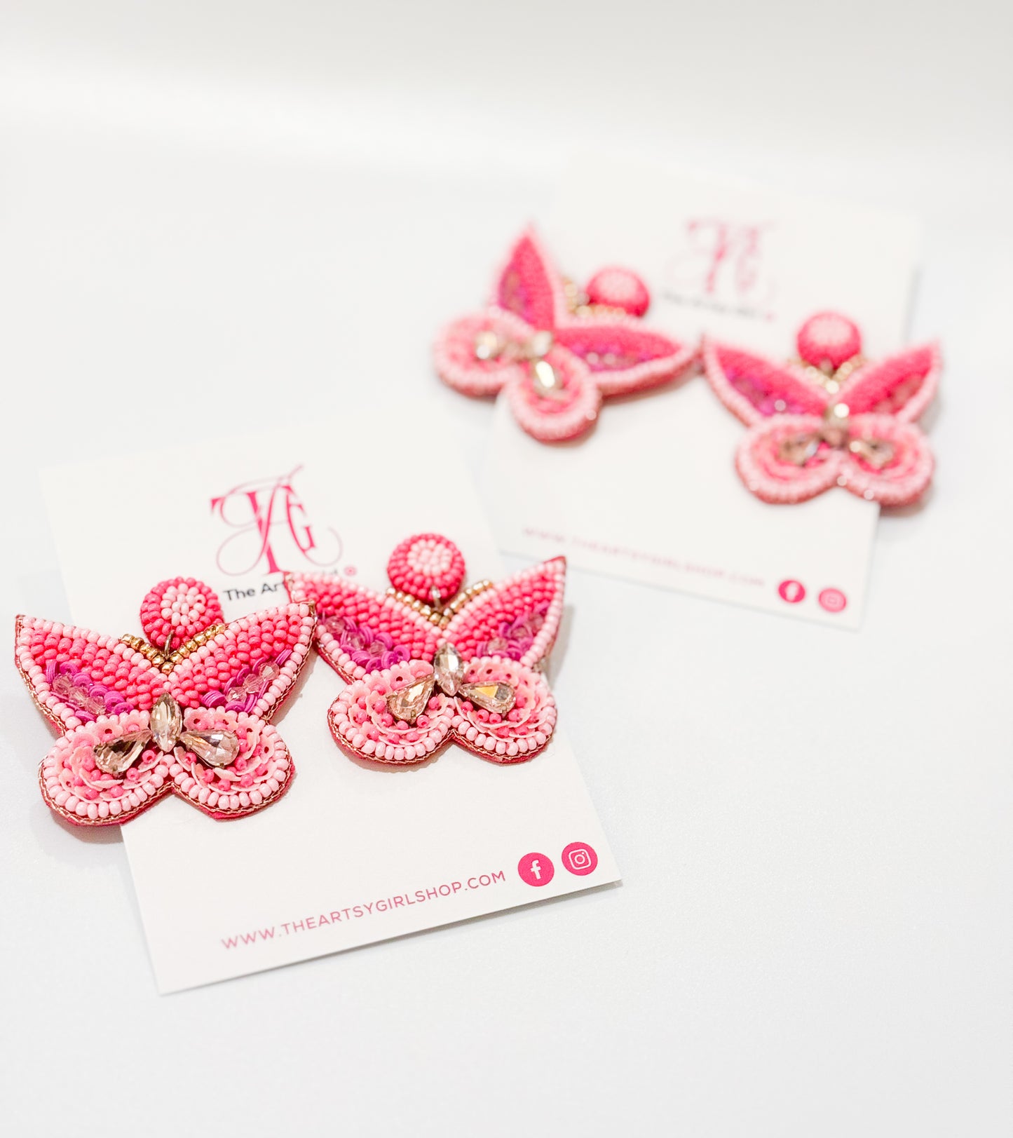 Beaded butterfly earrings