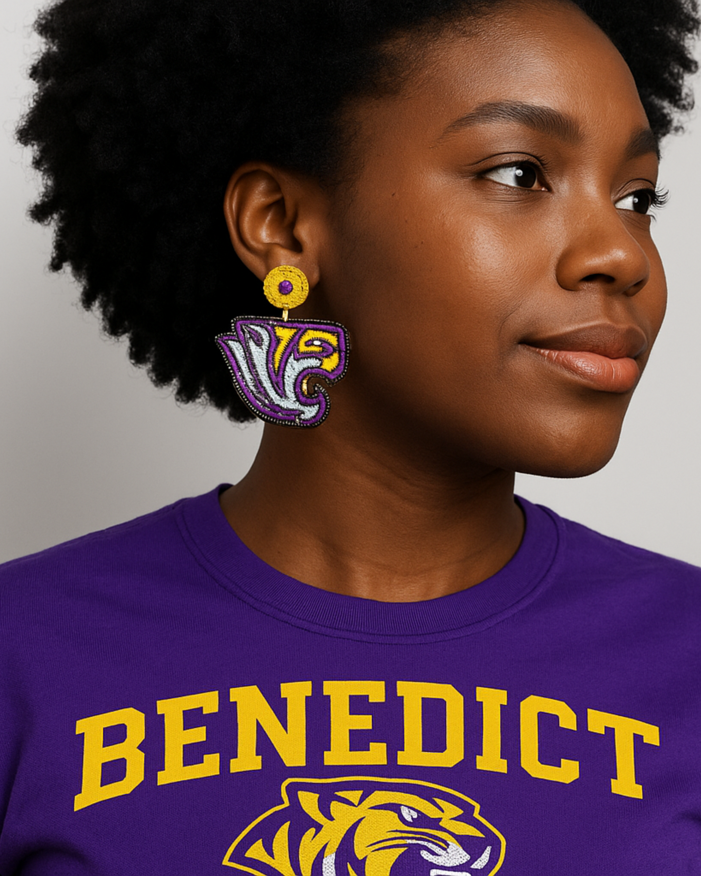Purple Tiger Pride Earrings