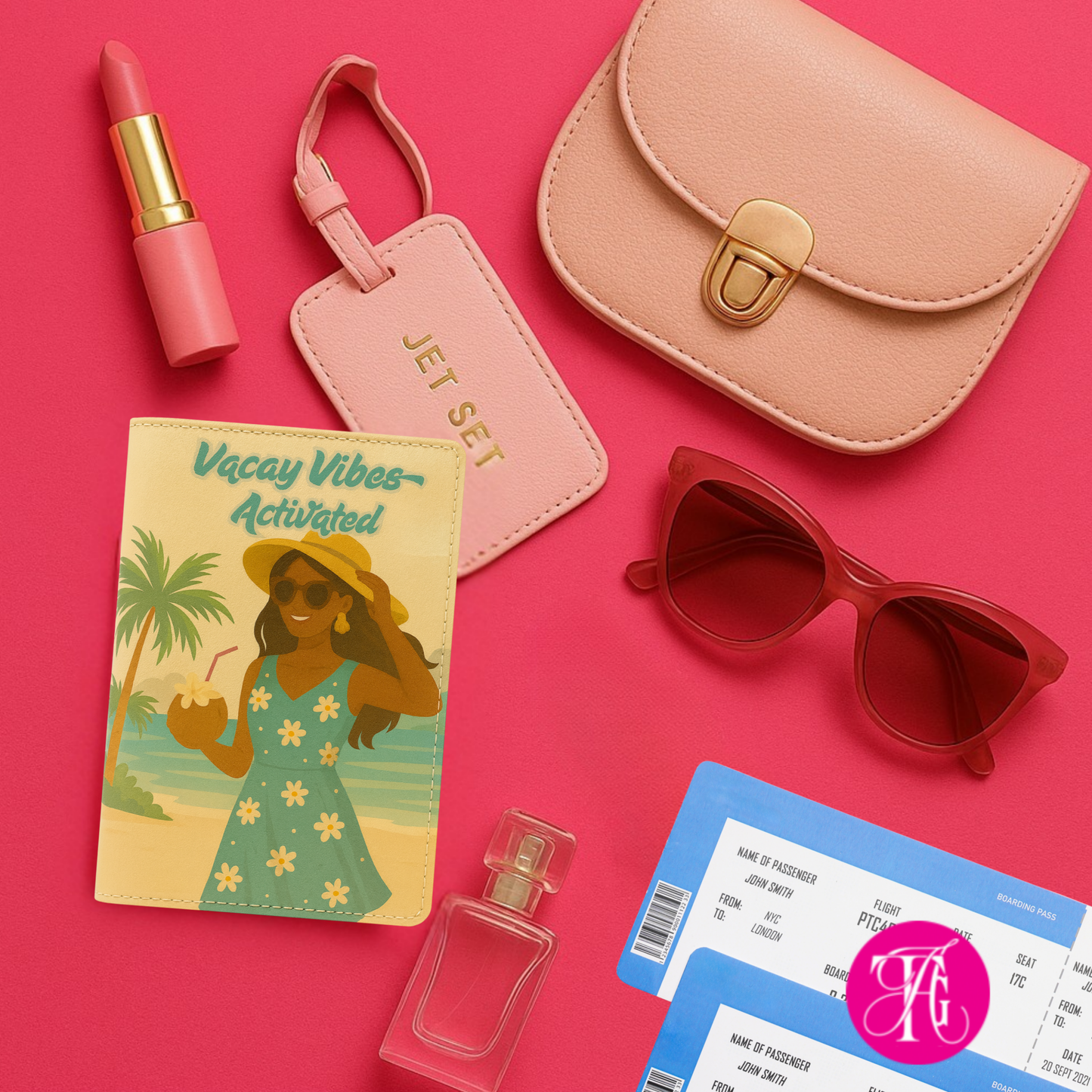 Fly Girl & Sparkle Passport Holder - Beach Girl