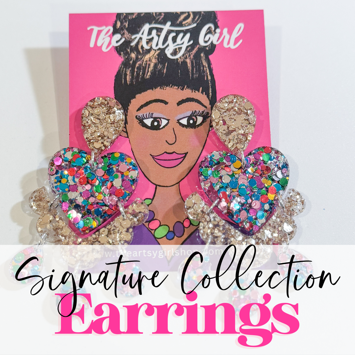 Beaded & Glitter-Filled Earrings