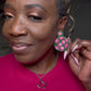 Spotted Me In Pink Beaded Earrings