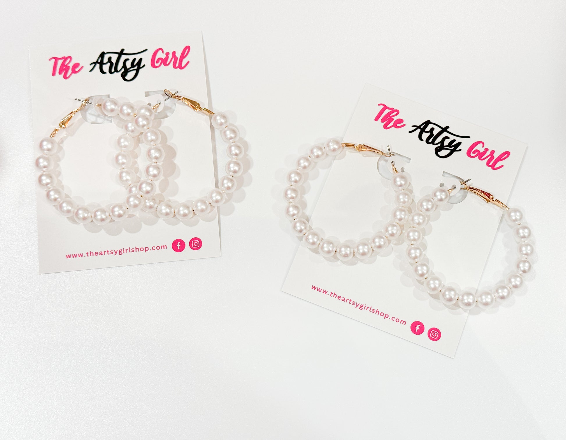 Classic Pearl Hoops