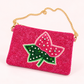 Ivy inspired beaded handmade clutch with removal chain. 