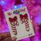 Holiday Sparkle Red Beaded Candy Cane Earrings