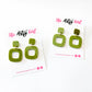 Olive green earrings