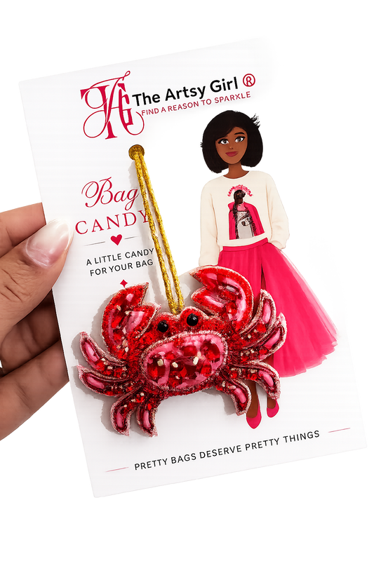 The Sparkly Crab Bag Charm by The Artsy Girl