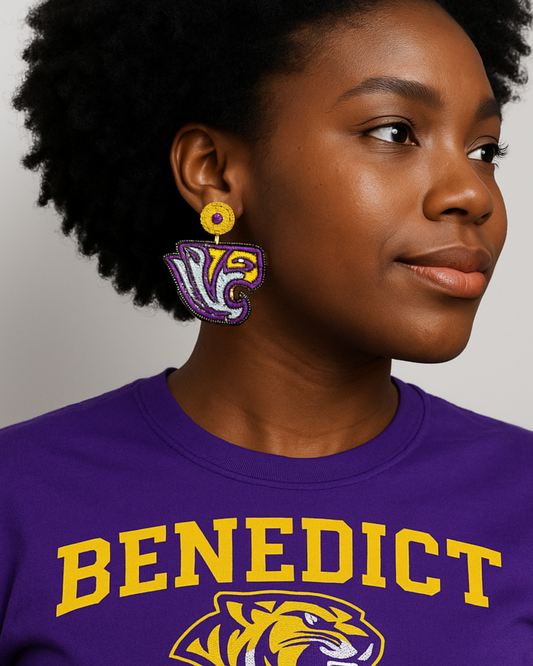Purple Tiger Pride Earrings