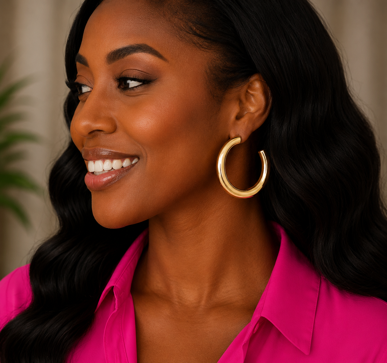Main Character Gold Hoops