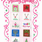 A festive holiday card collection display titled 'A Little Holiday Sparkle' with ten different greeting card designs arranged in a grid. The cards feature holiday motifs such as reindeer, menorahs, Christmas trees, and 'Merry Christmas' messages in various colors.