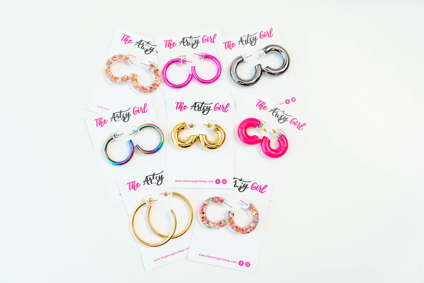 Metallic Me Fabulous Hoops - Hot Pink