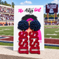 South Carolina State University earrings with the SCSU Stadium in the background 