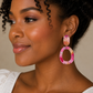 Handmade earrings with painted design 
