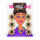 Three-tier floral earrings with black center stones, clear crystal petals, and gold settings on an Artsy Girl card.