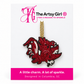 Garnet, black, and silver beaded Gamecock charm displayed on The Artsy Girl packaging card.